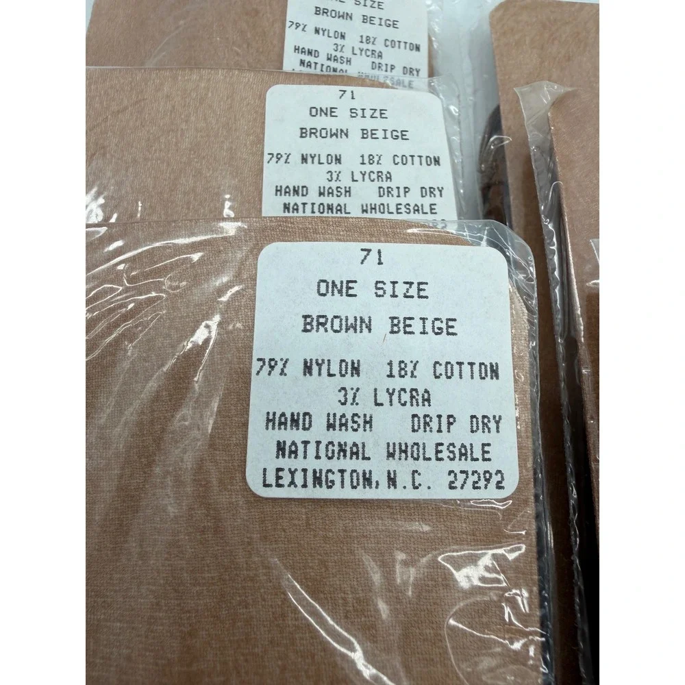National's Hosiery One Size Brown Beige 6 Pairs Vintage Stockings New